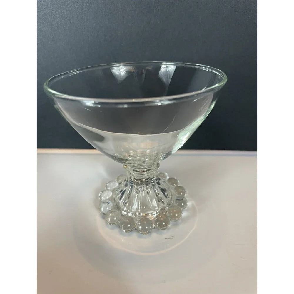Vtg Anchor Hocking Glasses Berwick Boopie Clear Champagne Tall Sherbet Set 6